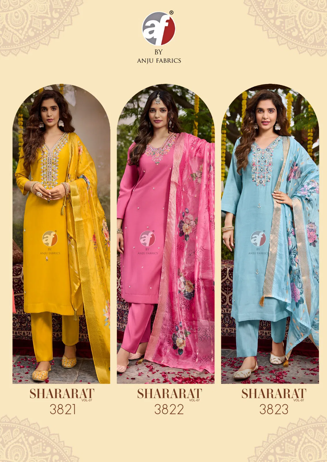 Shararat Vol 7 By Anju Viscose Modal Designer Kurti With Bottom Dupatta Wholesale Price IN Surat